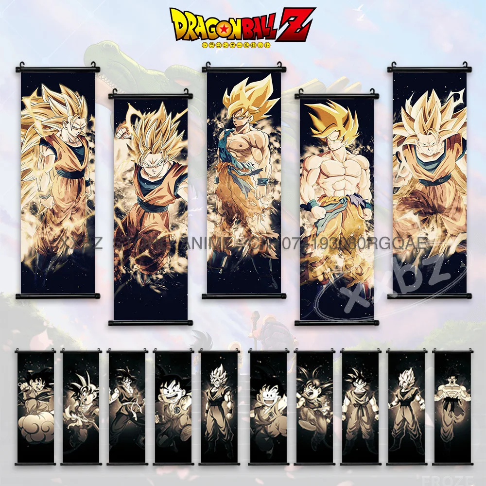 

Dragon Ball Scrolls Picture Goku Anime Wall Artwork Hanging Painting Kakarot Home Poster Canvas Latest Bedroom Saiyan Decoration