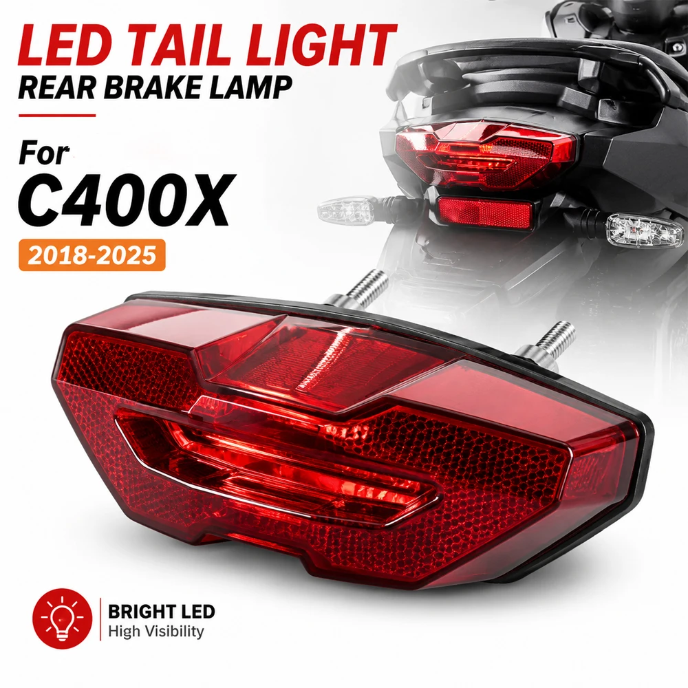 Motorcycle LED Taillight Integrated Brake Stop Lamp Indicator Rear Tail Light For BMW C400X C 400 X 2019 2018-2025 Accessories