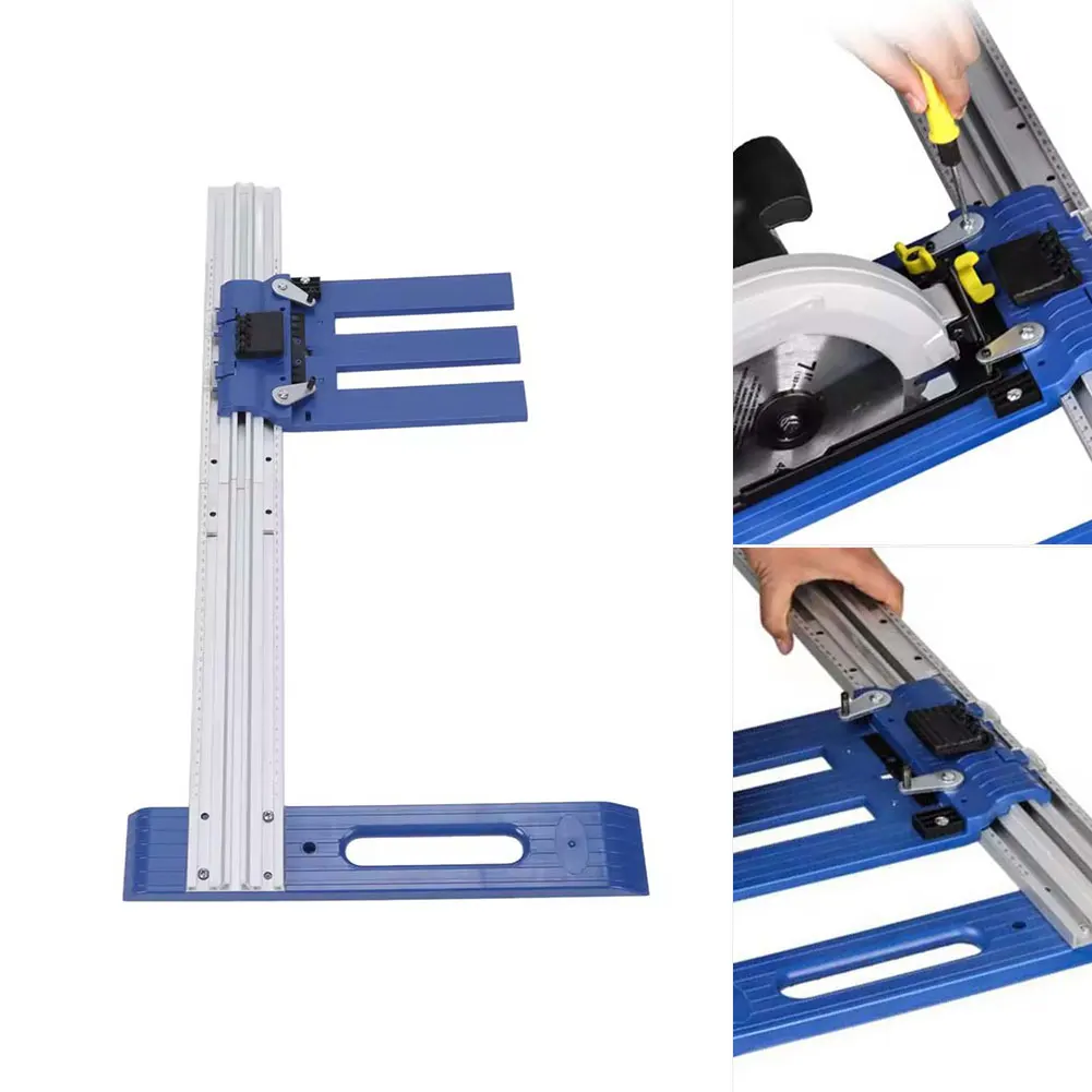 1set Rip-Cut Electric Circular Saw Guide Versatile Sled Holds Guide Rail And Edge Guide Woodworking Tools ABS Tool Parts