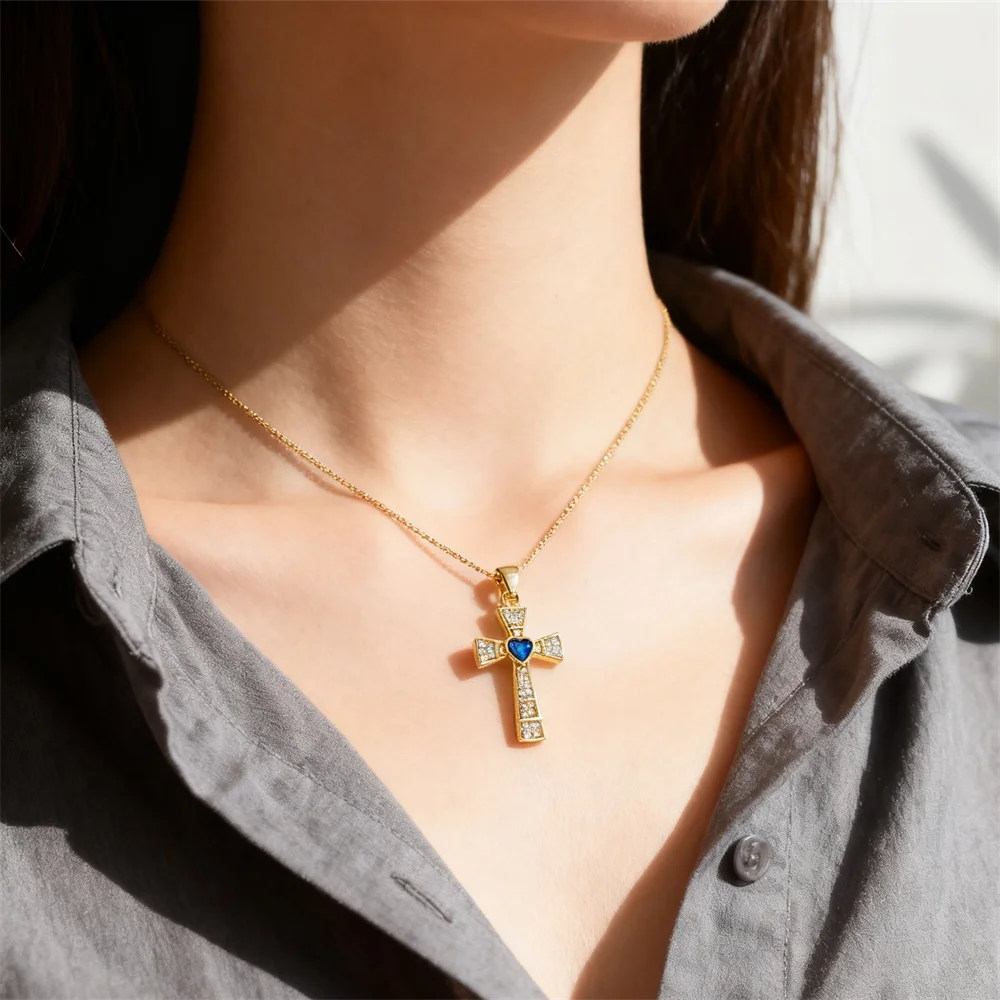 

2Pcs Pendants Brass Cross Christmas Tree Charm Inlaid Shiny Zircon Openwork DIY Jewelry Accessories for Necklace Bracelet Making