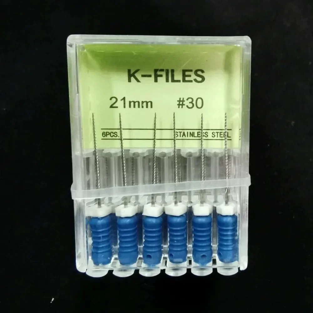 K File 21mm 25mm 31mm Strumenti endodontici in acciaio inossidabile Dentista Odontoiatria Odontologia Strumenti dentali Radice Cannal Endo