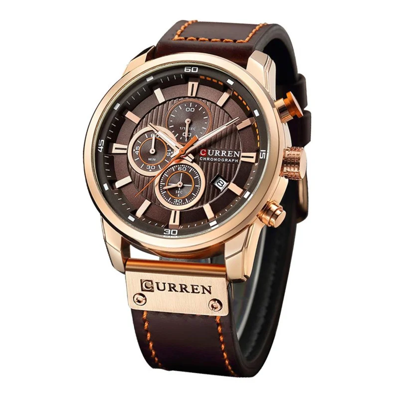 CURREN Quartz Watches For Men Luxury Fashion Chronograph Calendar Luminous Waterproof Sports Leather Men Watch 8291 Reloj hombre