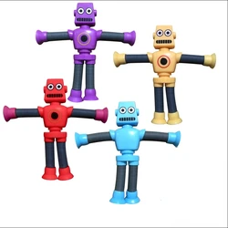 Telescopic Suction Cup Robot &Giraffe Toy Cartoon Puzzle Suction Cup Parent-Child Interactive Decompression Toy Stress Relief