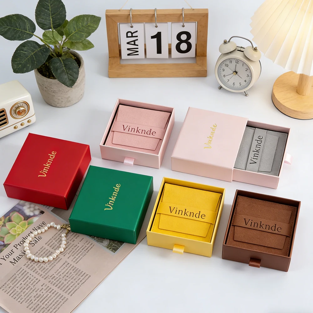 

24/50/100 шт. розовая коробка для ящика 7*7*1,7 см с клапаном из микрофибры 6,2x6,2 см, коробка для упаковки ювелирных изделий, кольцо, ожерелье, серьги, бархатная сумка