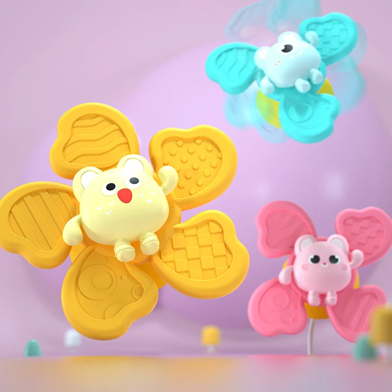 Children High Chair Toys Suction Cup Spinner Dining Table Rattles Fidget Educational Montessori Calming Travel Toy Gift