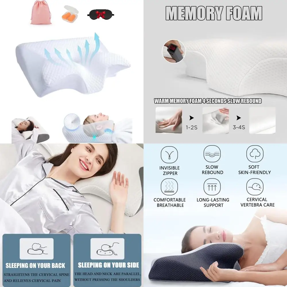 

Ортопедическая подушка из пены с эффектом памяти для облегчения апноэ во сне и боли в шее: без запаха, полая конструкция для поддержки шеи