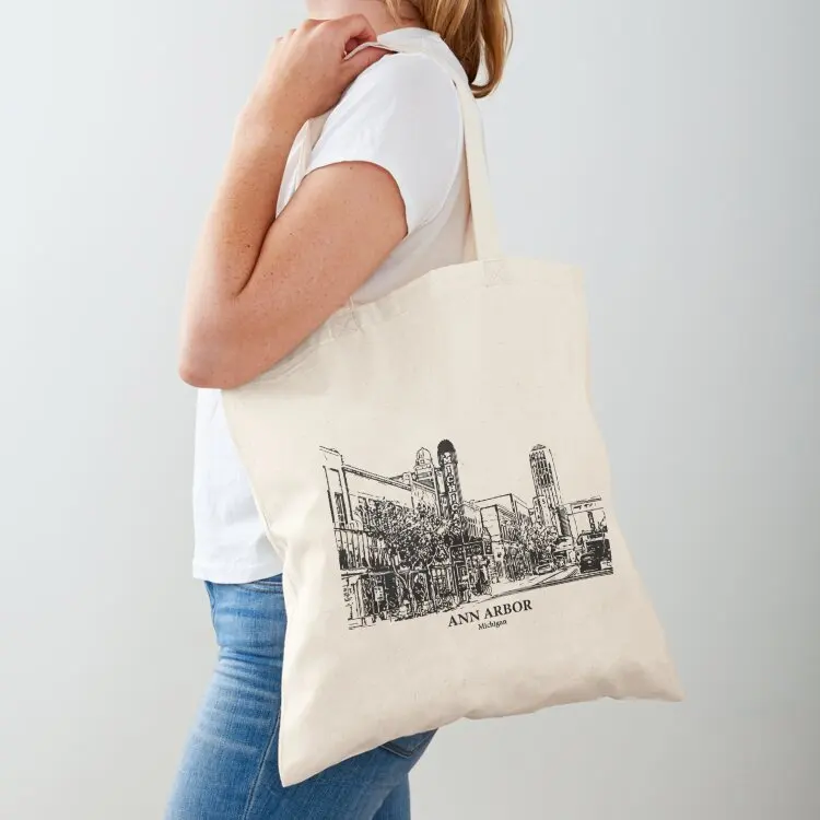 Ann Arbor - Michigan Tote Bag large size bags Lady bags Shopper handbag tote bag university