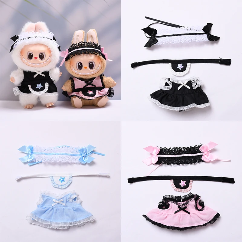 

Labubu V1 V2 Pendant Doll Clothes Vinyl Sitting Party Labubu Apron Maid Skirt Cute Decoration