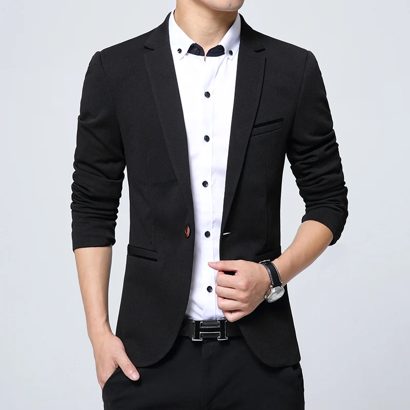 Men\'s Smart Casual Suit Blazers Slim Fit Sport Coat Fashion Formal Dress Groom Marriage Suit Coat Spring Autumn Outwear