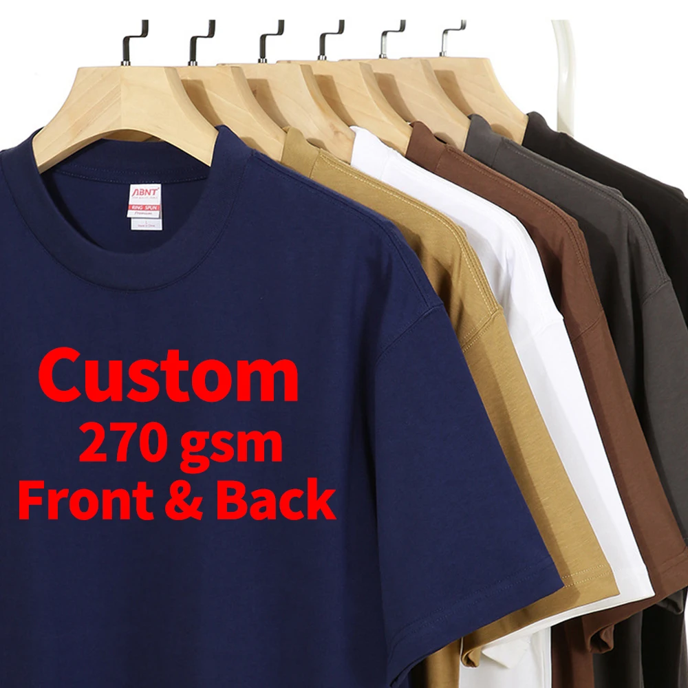 

LME Clothing Store Thick Cotton Heavyweight 270Gsm Oversized Drop Shoulder Plain Blank Custom Logo Printed Men T Shirt
