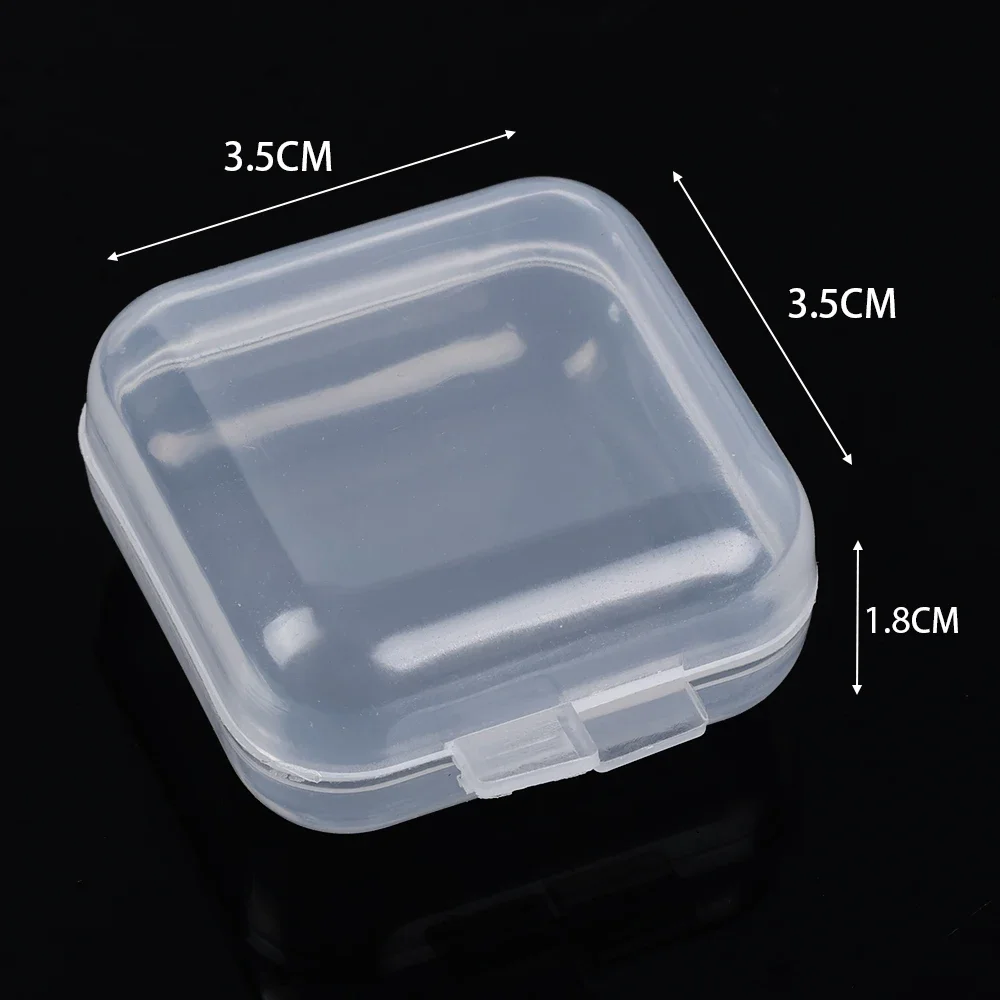 1/50PCS Mini Transparent Plastic Storage Box For Earplugs Earphones Jewelry Earring Ring Packaging Boxes Portable Protector Case