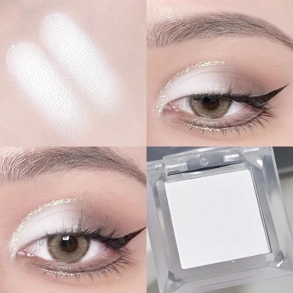 Palette de fards à barrage monochromes, poudre d'ombre à barrage, yeux couchés, ver à soie, miroitant, surligneur pour le visage, cosmétique, blanc et noir, 256