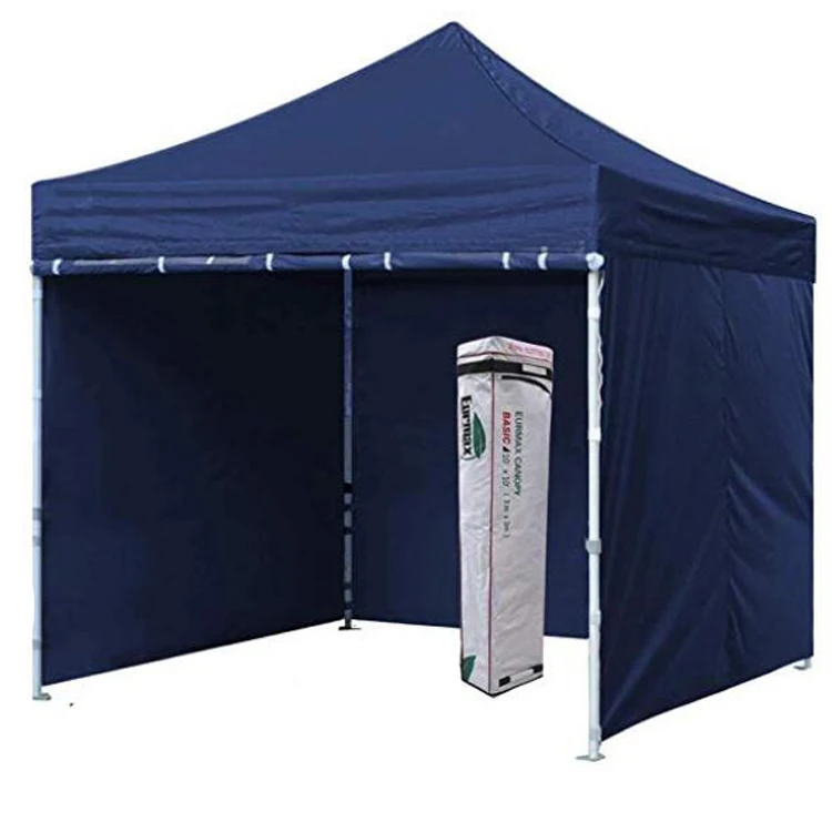 3x3M Outdoor Aluminum Frame Pop up Canopy Tent with 4Pcs Sidewalls Foldable Single Layer Waterproof Anti-UV All Seasons