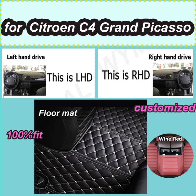 

Автомобильный коврик LUXURY для Citroen C4 Grand Picasso 2004 2005, полный комплект автомобильных ковриков