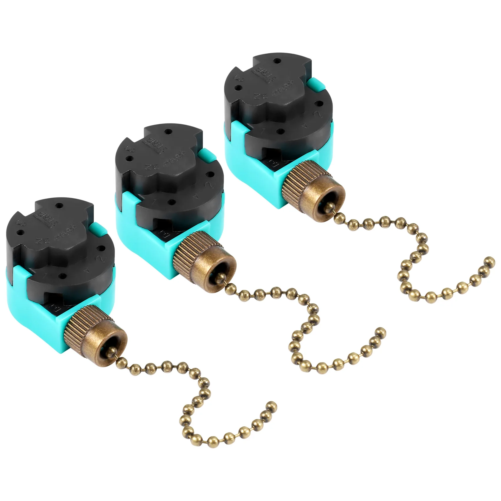 3 Pack Ceiling Fan Switch 3 Speed 4 Wire Zing Ear ZE-268S6 Fan Pull Chain Switch Replacement Speed Control SwitchB84B