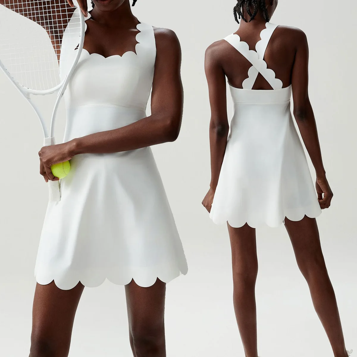 

Новый женский летний сарафан, цельные платья, 2025 г., дышащая теннисная юбка с открытой спиной, женская одежда для фитнеса, спортивный комбинезон для йоги
