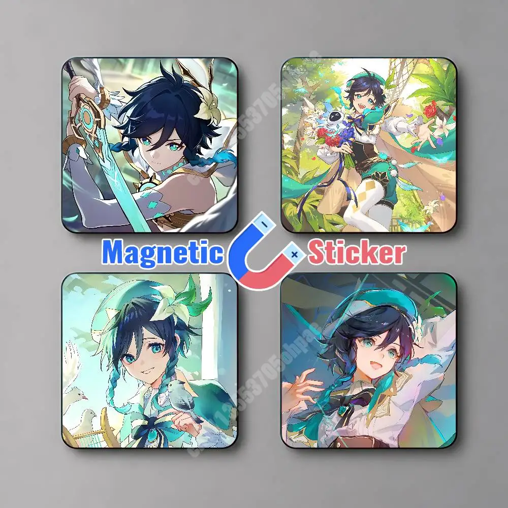 Venti Genshin Impact Magnetic Sticker Removable Fridge Decal for Metal Surfaces Magnet Label