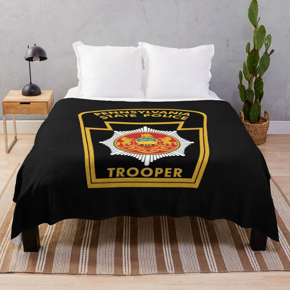 

pennsylvania state police seal Throw Blanket No Pilling Soft Warm Blanket for Bed