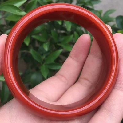 High Quality Boutique Red Agate Chalcedony Bracelet Natural Primary Color Southred Jade Bangle Exquisite Jewelry Luck Accessorie