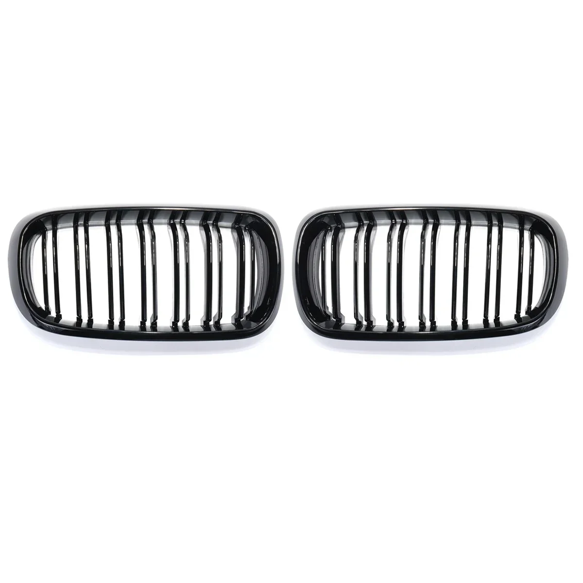 Glossy Black Car Grille Grill Front Kidney 2 Line Double Slat For BMW X5 F15 X6 F16 X5M F85 X6M F86 2014-2018 Front Bumper Grill