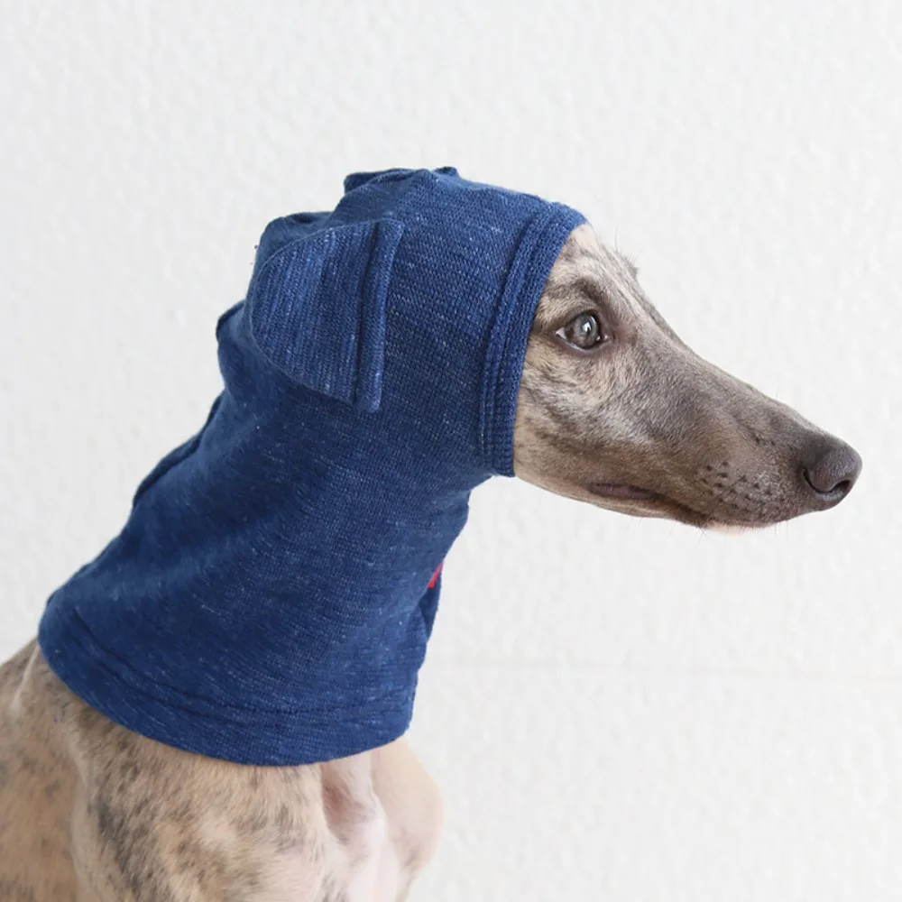 

High Quality Breathable Dog Ear Cover Solid Color Grey Color Dog Calming Hoodie Puppy Hood Neck Headband Protector