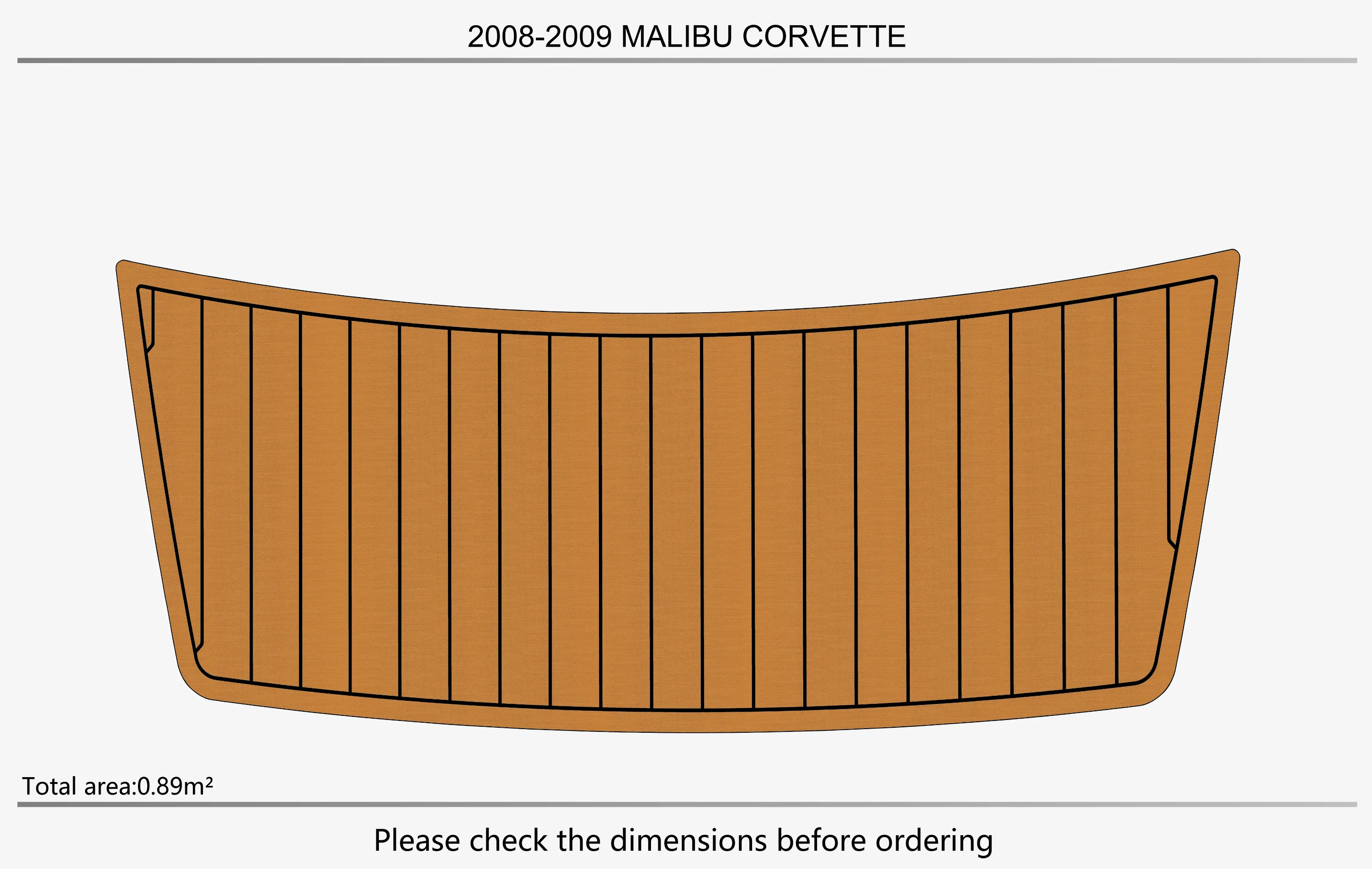 Eva foam Fuax teak seadek marine floor For 2008-2009 MALIBU CORVETTE Swim platform 1/4