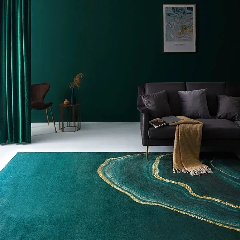 Green Living Room Carpet Large Size Bedroom Rug Bedside Floor Mat Luxury Fashion Luxury Home Decoration Rugs Alfombra De Salón