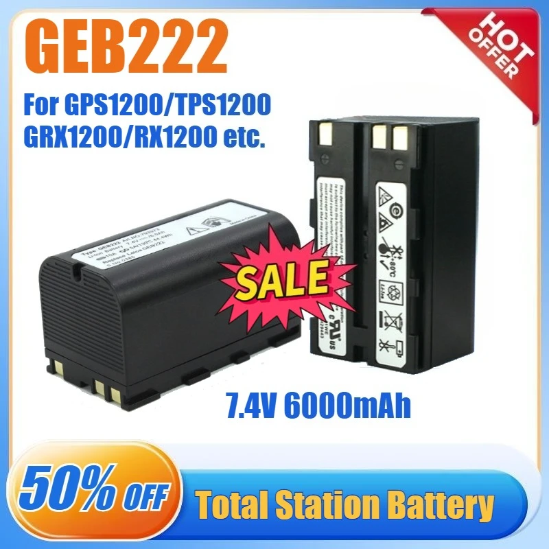 GEB222 Battery 7.4V 6000mAh for SWISS TS02 TS06 TS09/12/16 ATX1200 TPS1200 GPS1200 GRX1200 Total Stations Surveying Instrument