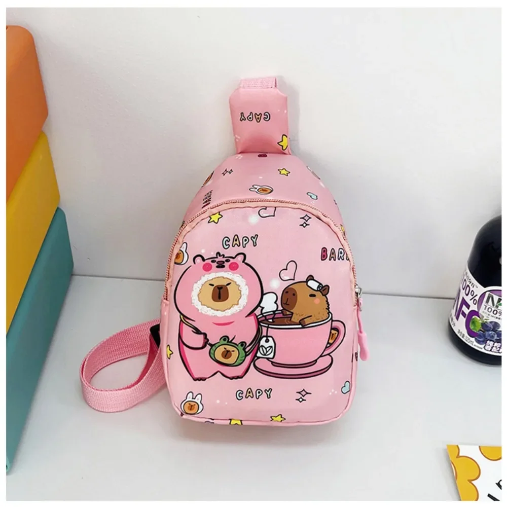 

High Quality Capybara Shoulder Bag Nylon Lightweight Chest Bag Cartoon Animal Crossbody Bag For Kids Cute Cartoon Crossbody Bags