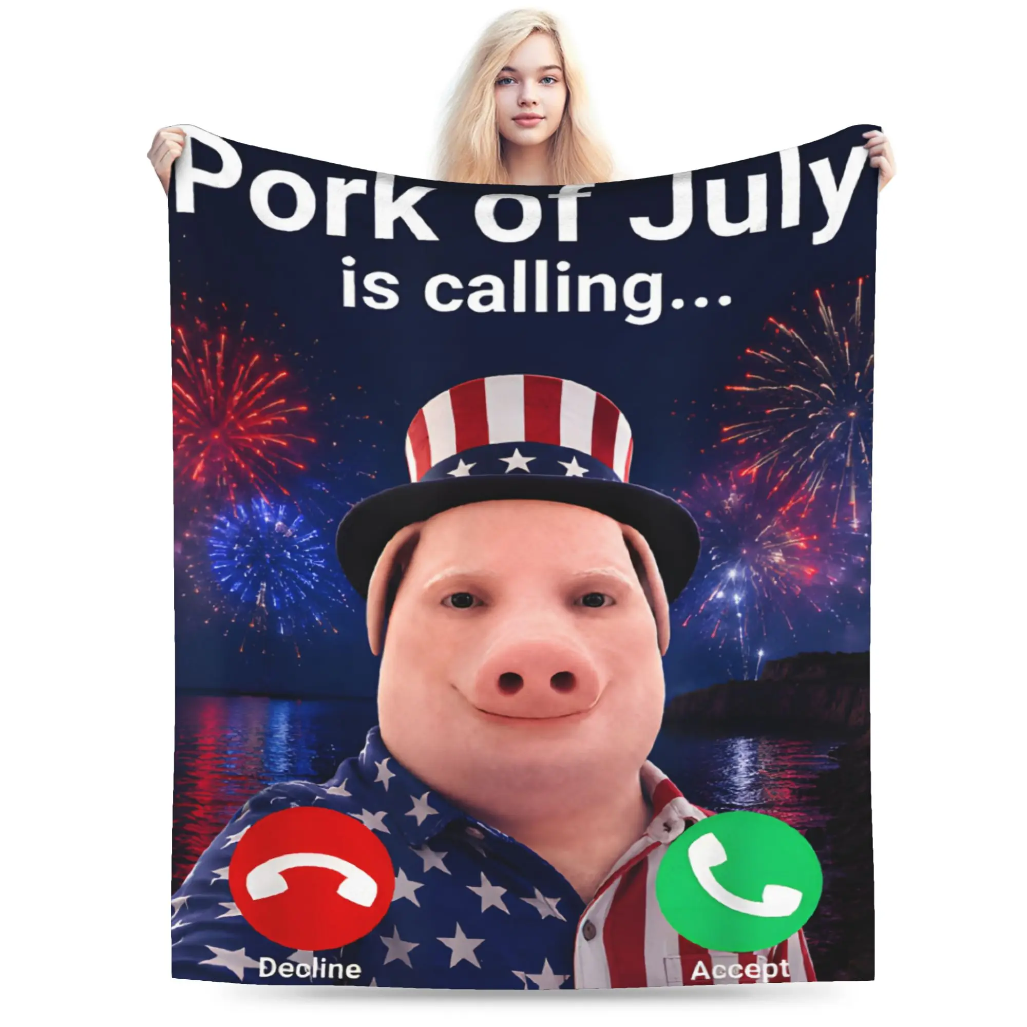 John Pork is Calling Blanket Soft Comfy  Throw Blanket Winter Boy Girl Sofa Home Travel Office Bedspread
