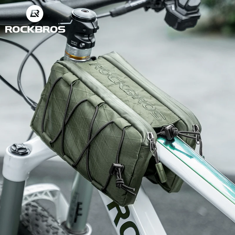 ROCKBROS Bicycle Bag Front Frame Nylon 2L Lightweight Bike Top Tube Bag Adjustable Backpack Bag MTB Road Bicycle Accessories ﻿ ﻿