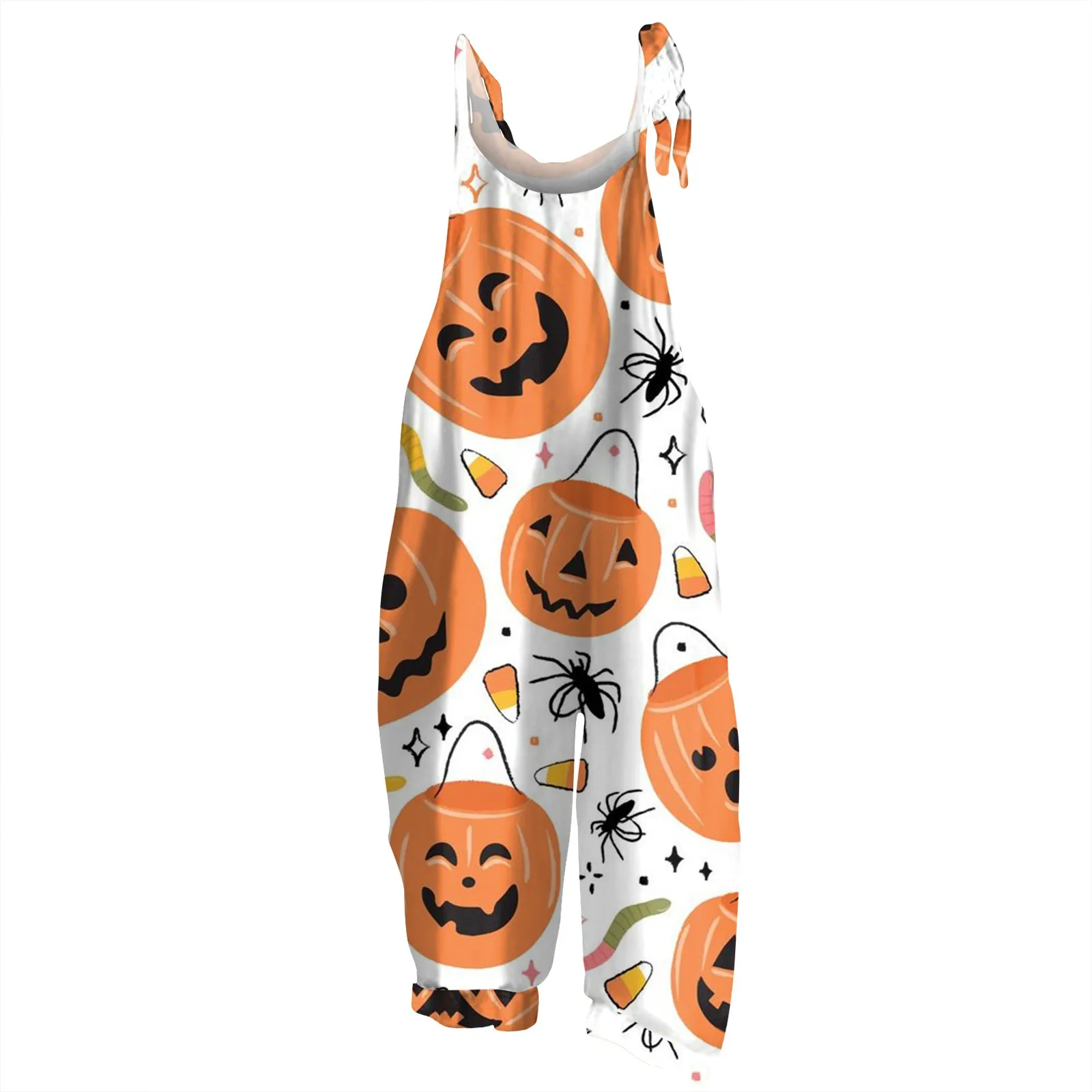 Harajuku Fashion Wide-leg Jumpsuit Baggy Casual Halloween  Printing Vintage One-piece Oversized Pencile Jumpsuits For Ladies