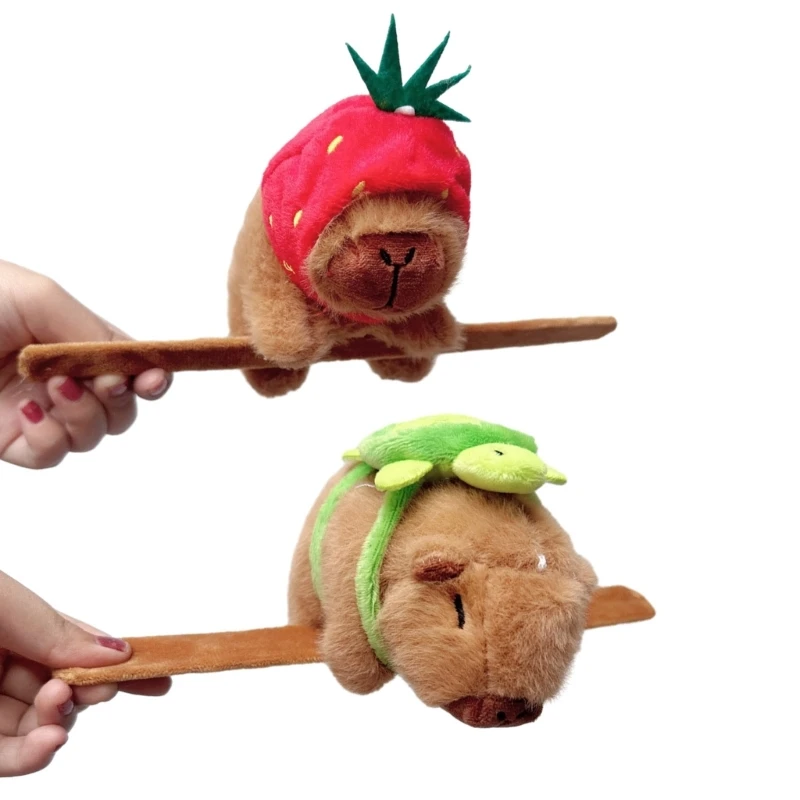 

F42F Fun Capybara Slap Wristband Soft Slap Bangle Comfortable Toy Stylish Slap Bracelet Lovely Capybara Shaped