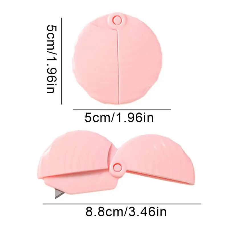 Mini cuchillo utilitario retráctil portátil, cuchillo pequeño de bolsillo, lindo, en forma de disco, arte para estudiantes, artesanía