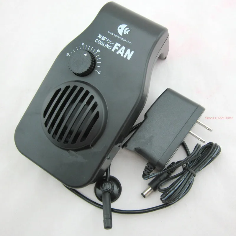 

DC 12V Cooling Fan Simple and Powerful Fan Mini Hang on Style Temperature Control for Aquarium Chiller Fish Tank Water Chiller