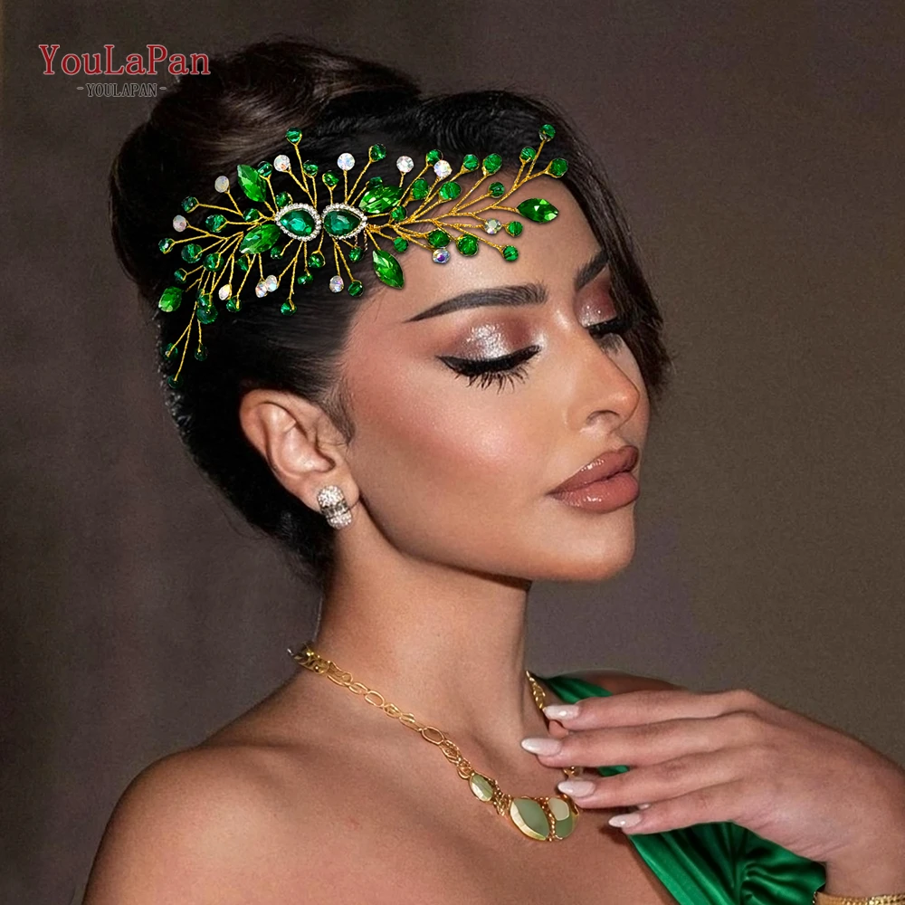 

YouLaPan Wedding Rhinestone Gold Color Hair Comb Headpiece Handmade Headdress Bridal Hair Accessories Women Party Tiara HP847