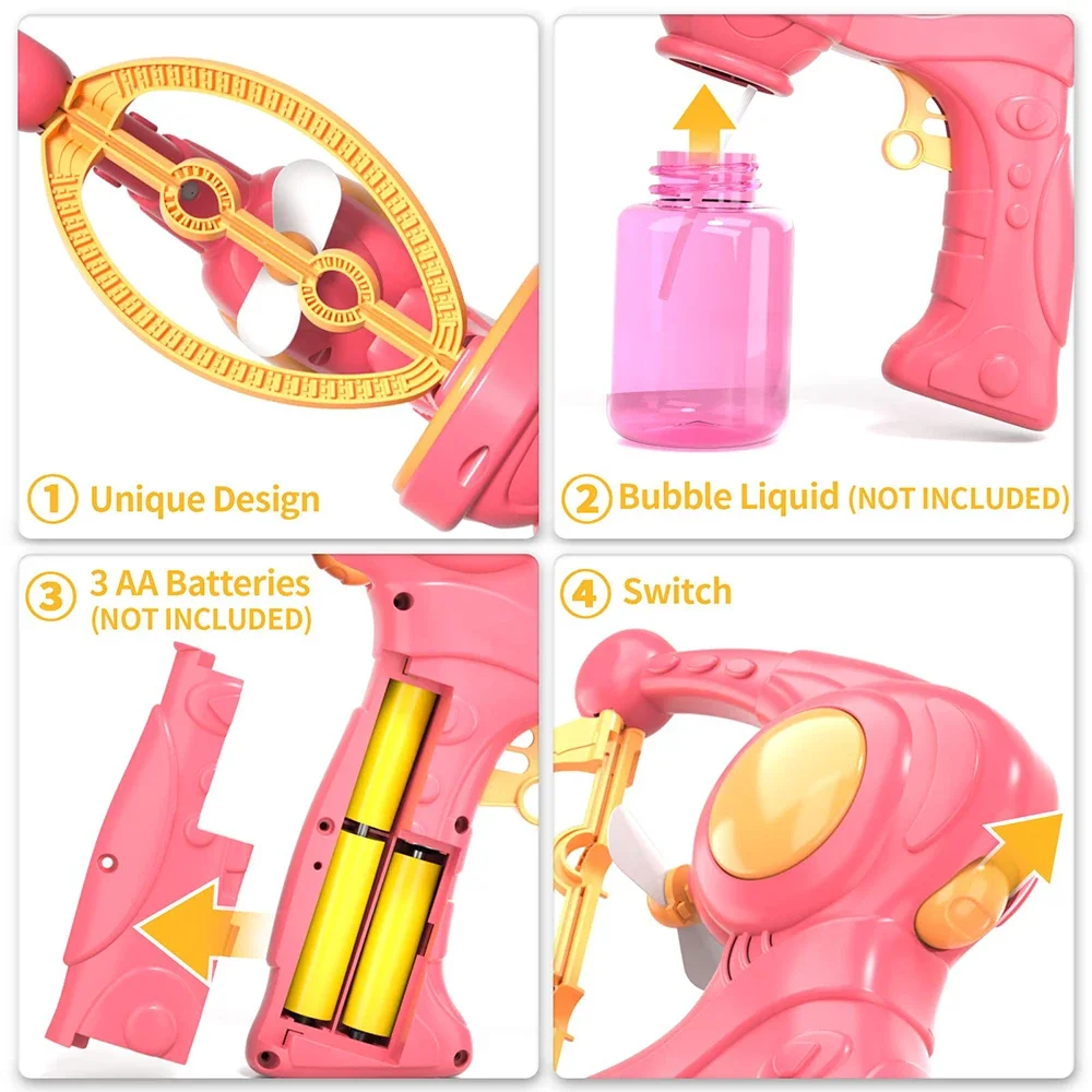 Bubble Machine Rocket Fully Automatic Blowing Electric Soap Bubble Gun Boys Girls Toys Childrens Day Gift Outdoor Party Play