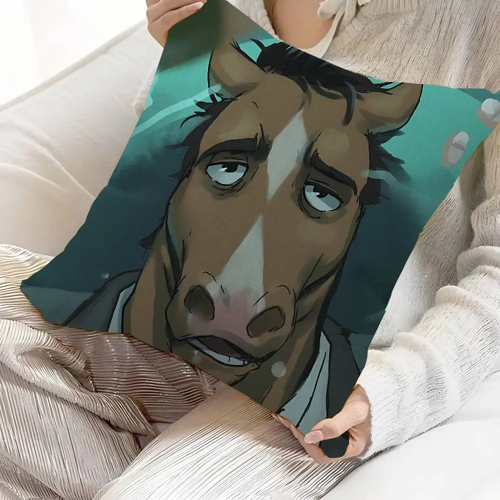 B-BoJack Cartoon H-Horseman Maple Design Cushion Cover Happy Autumn Harvest decor Holiday Decorati Pillow Cover