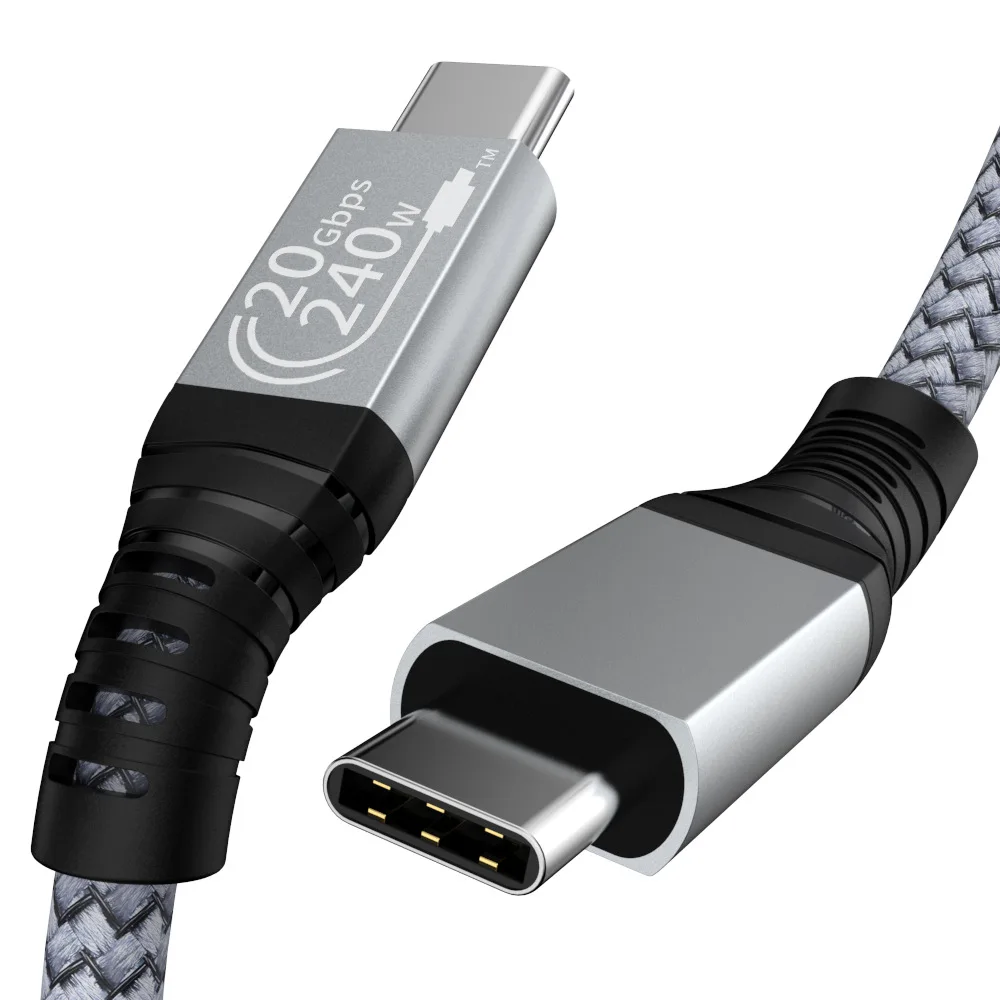 

Fully functional typec Data cable USB3.2c to c Audio and video projection cable Nylon braided 5A fast charge cable