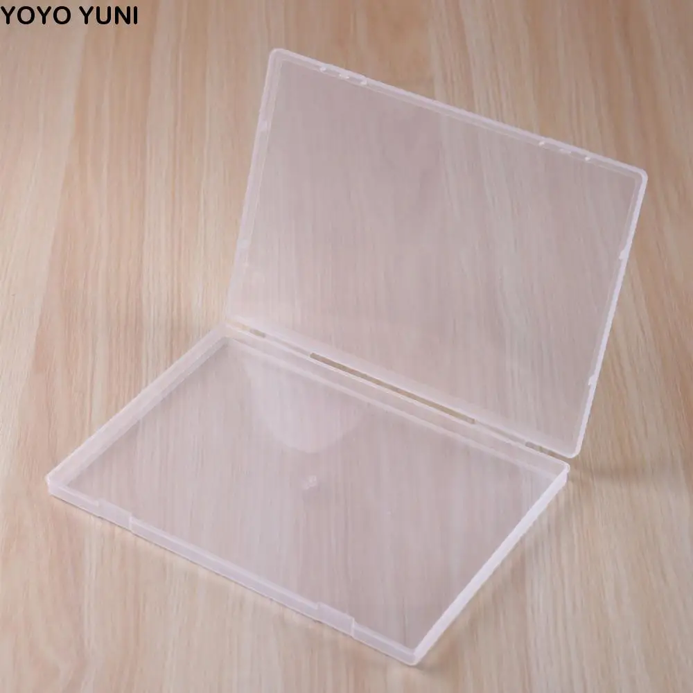 

Simple Container Case Rectangular Plastic Clear Storage Box Flat Transparent 4 Sizes Waterproof Jewelry Container Case