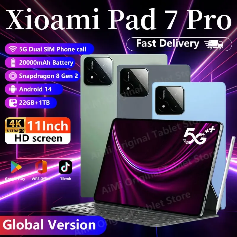 Global Version Original Xioami Pad 6S Pro Tablet 11inch  HD 4K Android 14 16GB+1T 20000mAh 5G Dual SIM Bluetooth WiFi GPS Tablet