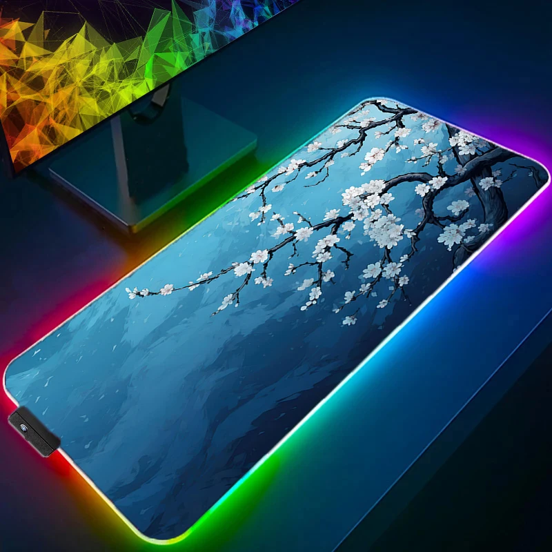 RGB LED Mouse Pad Mousepad Computer Natural Landscape Keyboard Pad Mouse Mat Gamer Soft Office Carpet Table Mat Desktop Mat