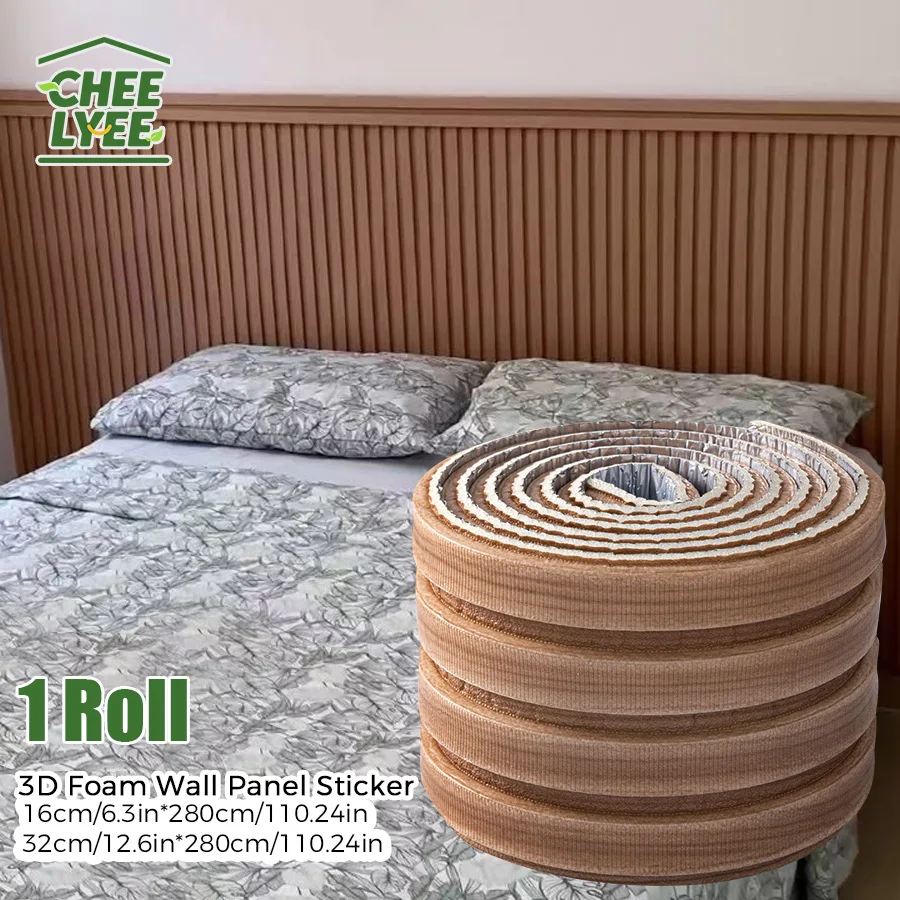 

1Roll SXP Foam Wall Sticker, 3D Wall Panel, 11mm Thick, Self Adhesive Skirting Board, Wainscoting Suitable for all indoor spaces