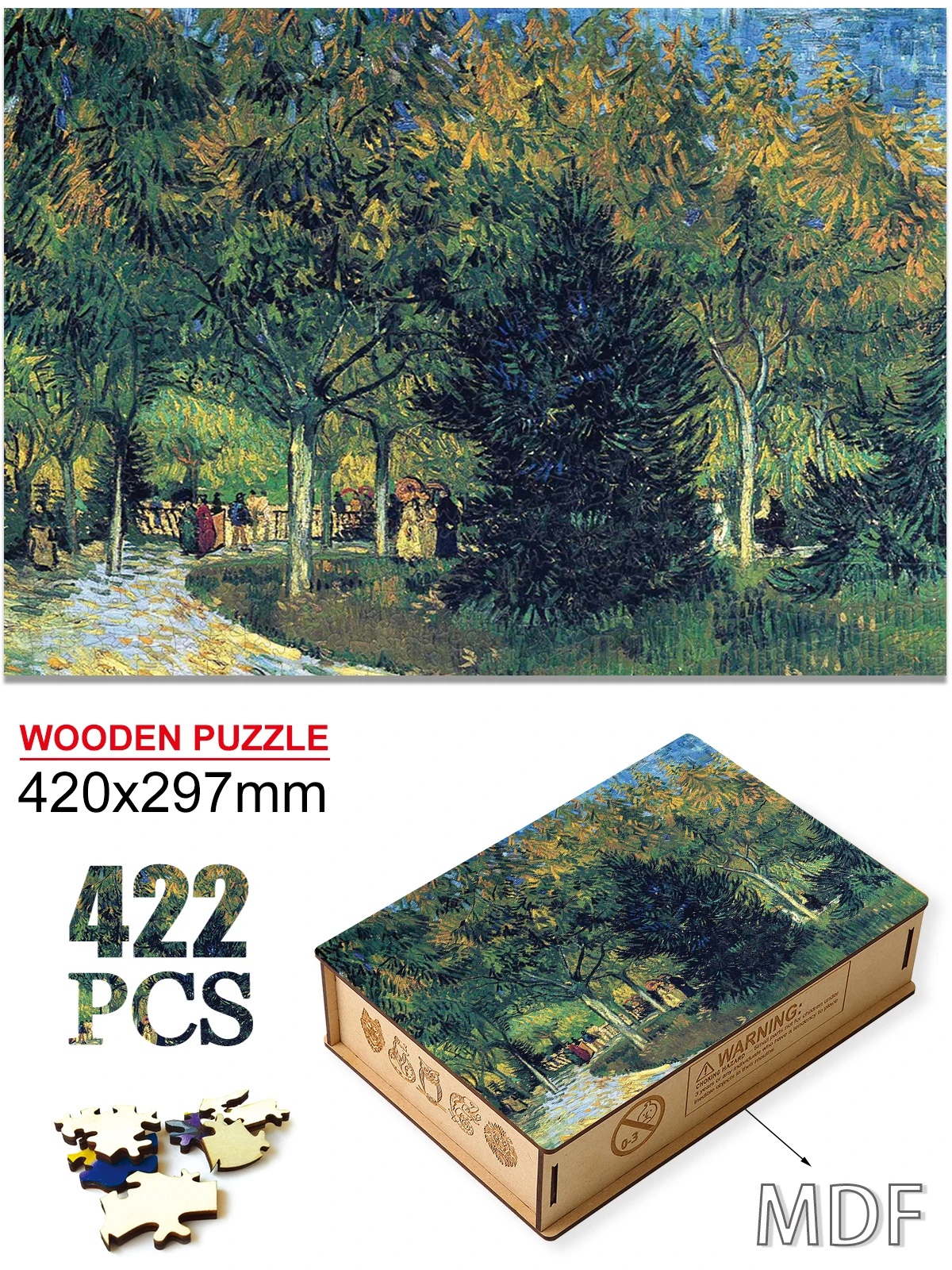 Beautiful Landscape Painting Wooden Puzzles Elegant Shape Vincent Van Gogh DIY Drawing For Adults Kids Superb Festival Gifts