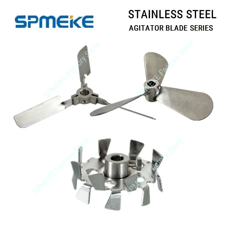 304 Stainless Steel Paint Propeller With Rod,3 Leaf Blade Agitator Propeller, Mixer Foldable Impeller,Sawtooth Disc Stirrer