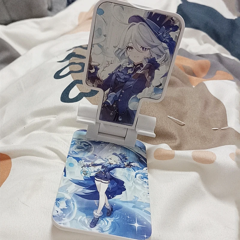2026 Anime Furina de Fontaine Portable Desktop Folding Lifting Bracket Mobile Focalors Hydro Archon Phone Stand Desktop Holder