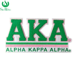 Large Size Pink and Green Alpha Kappa Alpha AKA Sorority Chenille Letter Patch For Women Varsity Jacket