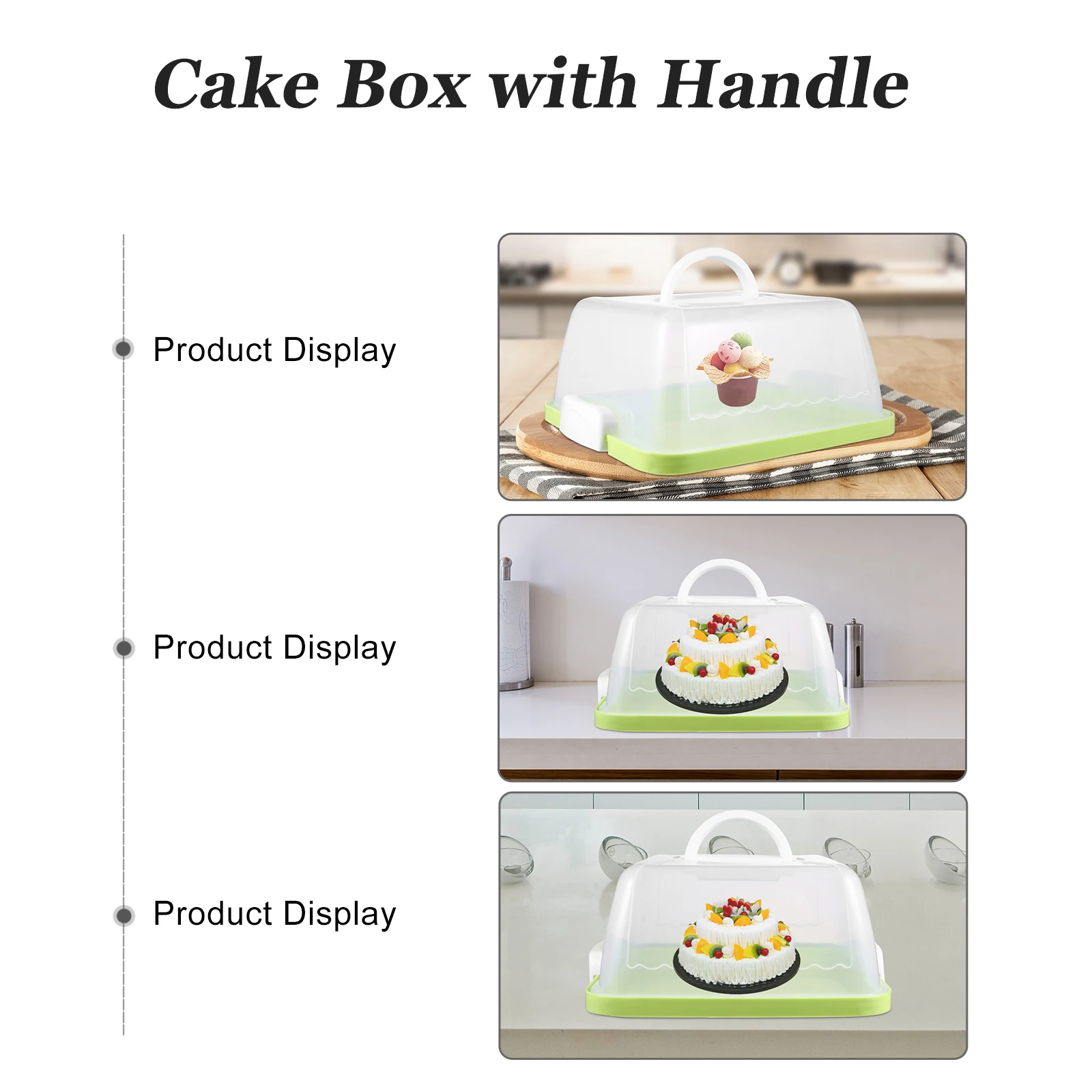 

Portable Cake Box 8 Inch Handheld Transparent Cake Storage Container Ecofriendly Easy Clean Reusable Birthday Dessert