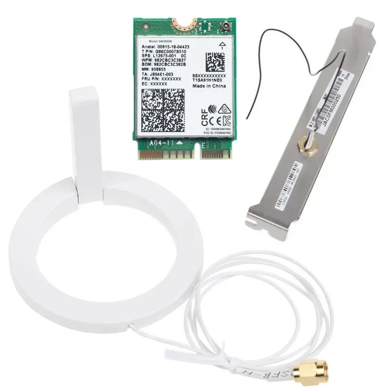 For 9461NGW WiFi Card+Baffle+Antenna Kit AC 9461 2.4G/5G 802.11AC M2 Key E CNVI Bluetooth 5.0 Wireless Adapter-A68X view 4