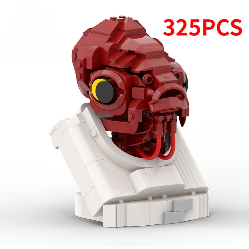 Acessórios de filme clássico figura de guerra espacial estátua almirante ackbar busto blocos de construção moc modelo de montagem crianças brinquedo presente aniversário